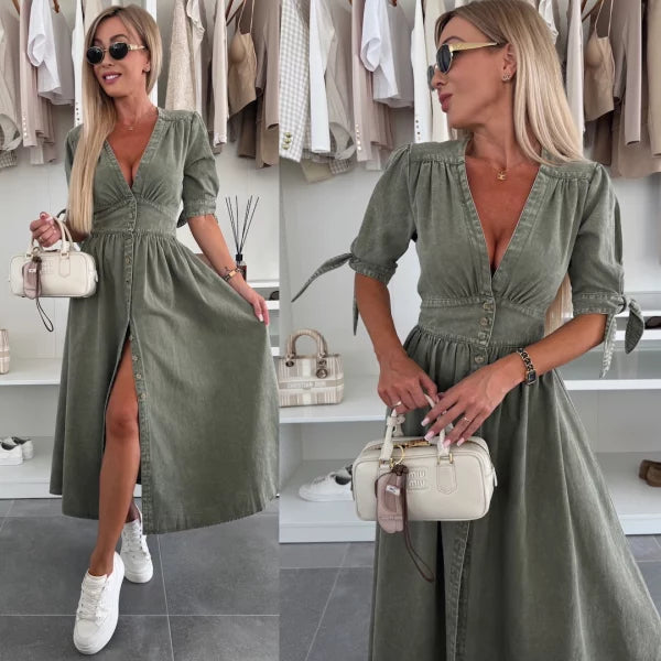 Valmora™ | Radiant Denim Dress