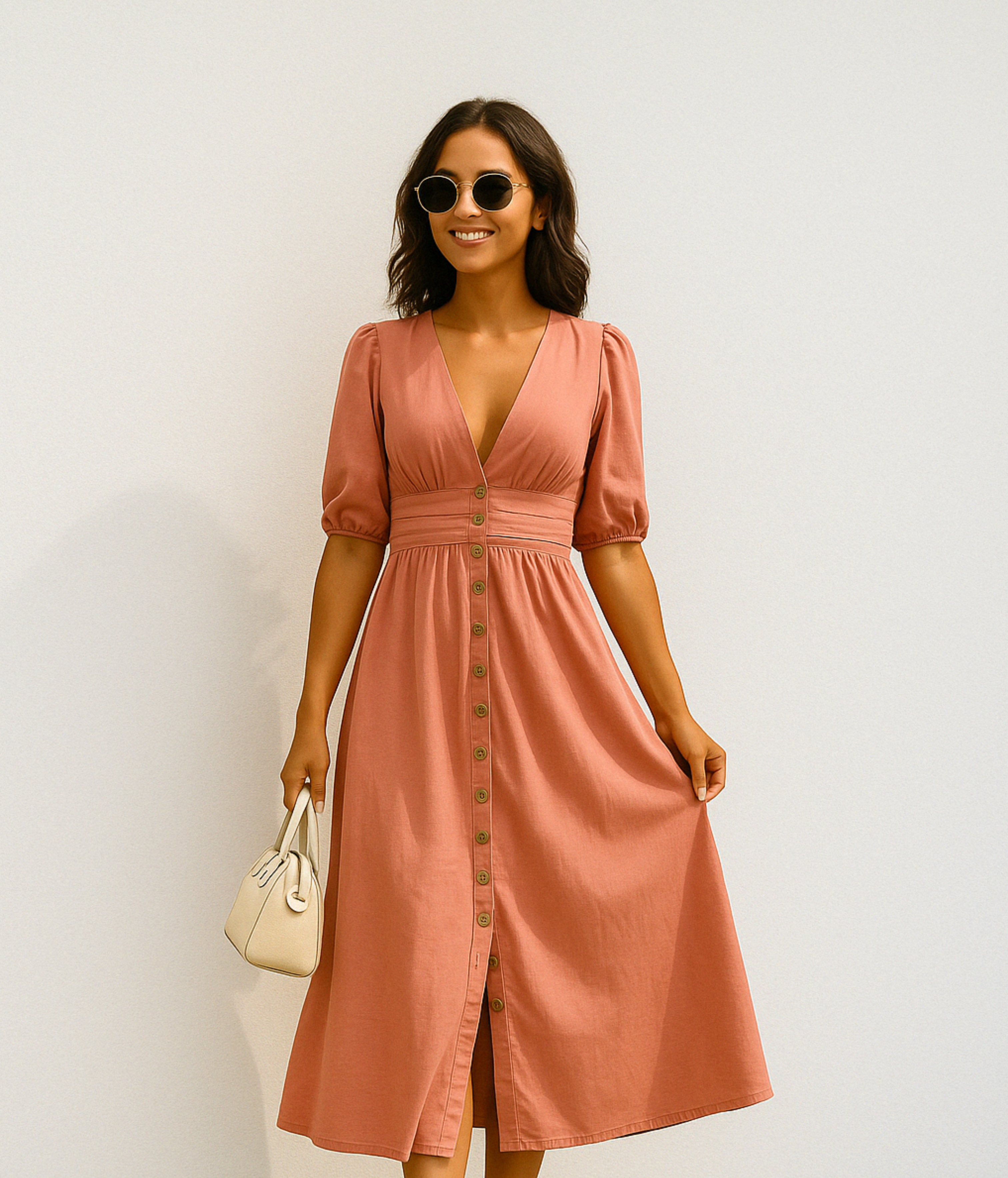 Valmora™ | Elegant Buttoned Dress
