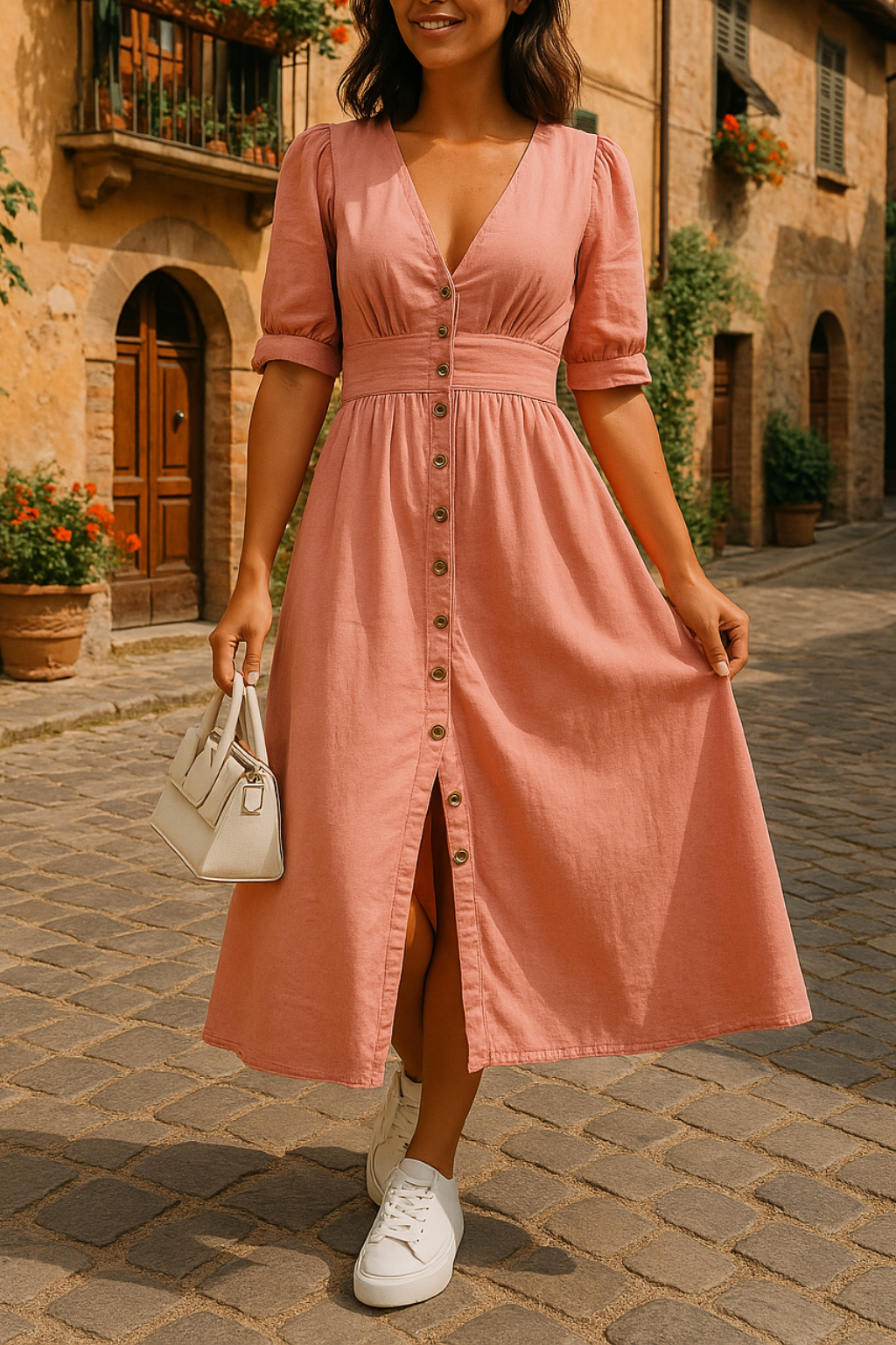 Valmora™ | Elegant Buttoned Dress