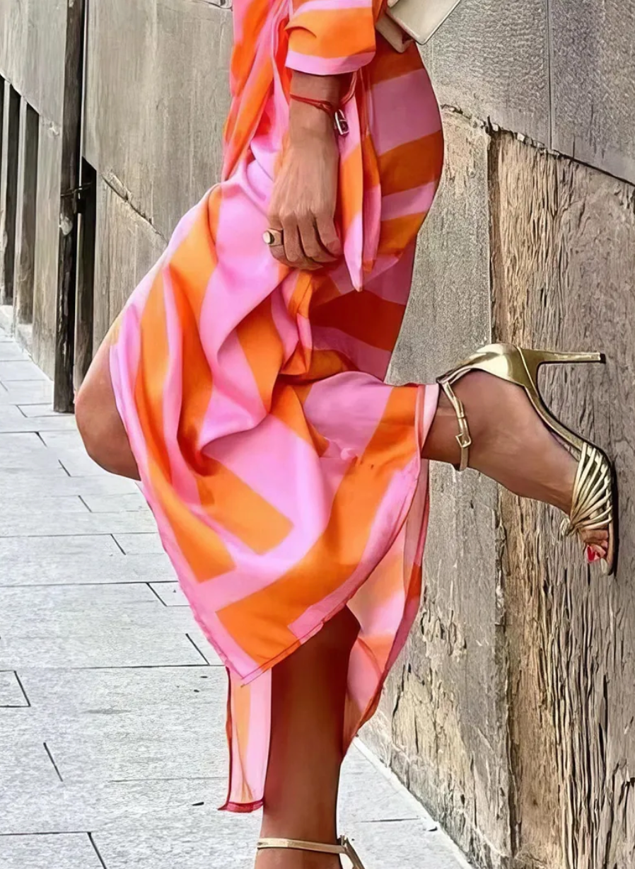 Valmora™ | Wrap Print Dress